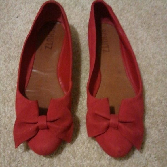 SCHUTZ Shoes - Schutz Made In Brazil 100% Leather Red Bow Flats 5